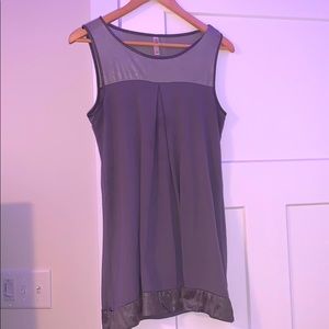 Gray shirt dress with top sheer shin